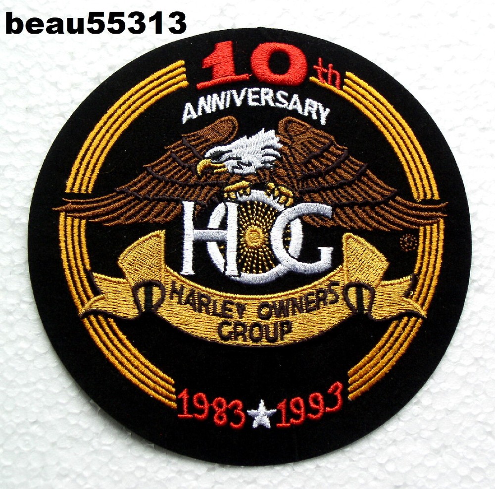 ⭐1983-1993 HARLEY DAVIDSON 10th ANNIVERSARY VEST JACKET PATCH