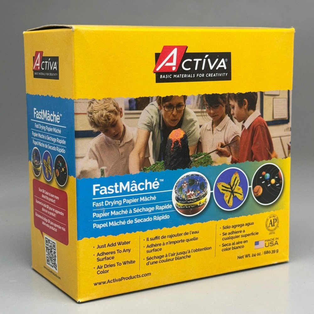 ACTIVA Basic Materials For Creativity FastMache Fast Drying Paper Mache 24oz Whi