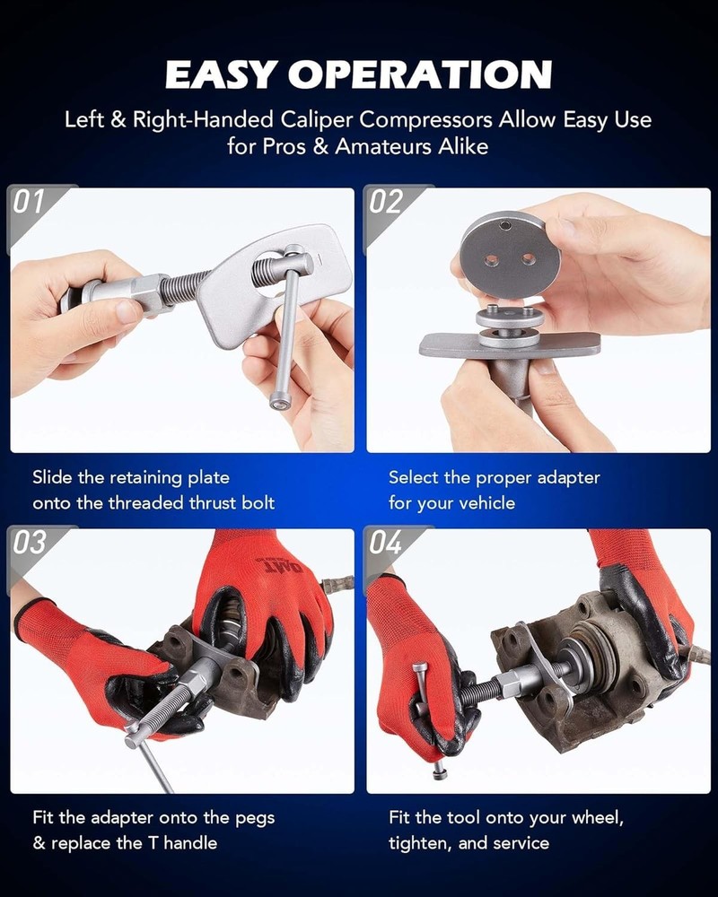 24pcs Heavy Duty Brake Caliper Compression Tool for Brake Pad Replacement Reset