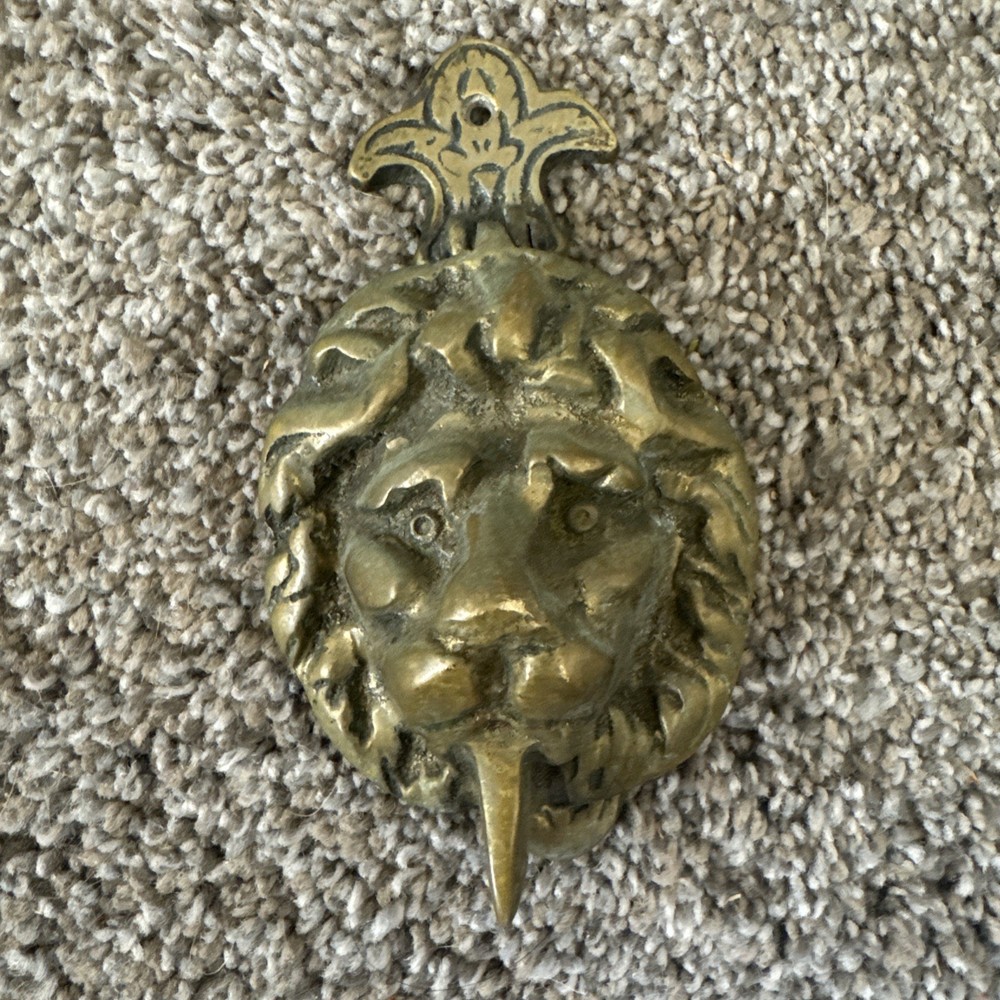 Antique Lion Head Door Knocker Solid Brass