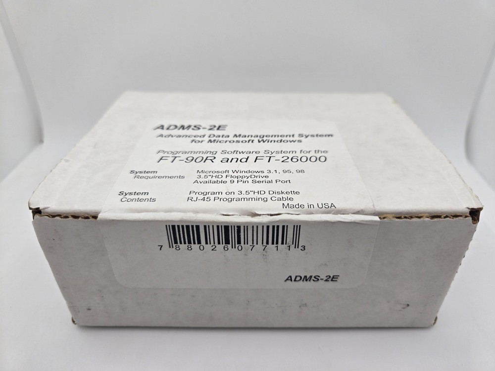 Yaesu Programming software  ADMS-2E 3 1/2" Floppy for FT-90R FT-2600 With cable