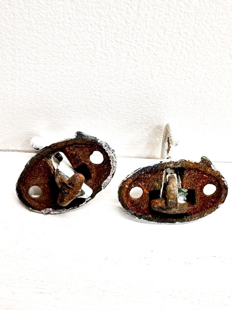Antique Pair Iron Shutter Fasteners Hinges Latches Coat Utility Hook Closure