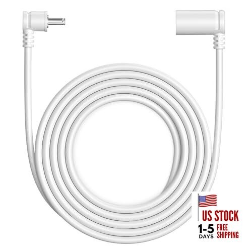 10 ft. Barrel Plug Extension Cable - Compatible with Ring Solar Panel and