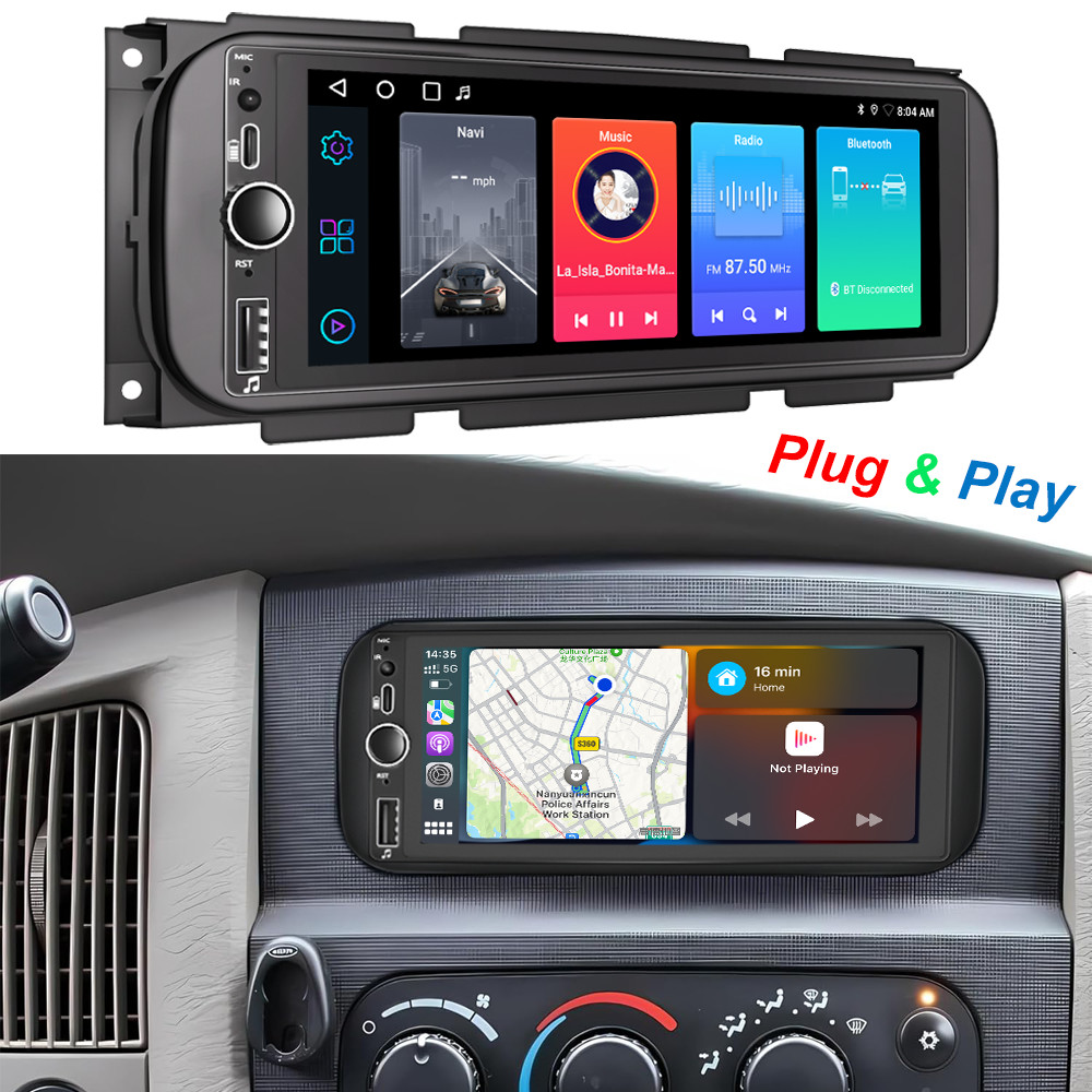Car Stereo Radio For 2002-2005 Dodge Ram 1500 2500 3500 Android 14 Carplay GPS
