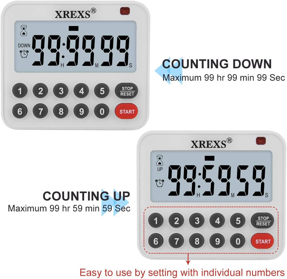Digital Kitchen Timer Magnetic Countdown up Cooking Loud Alarm and Mute Optional