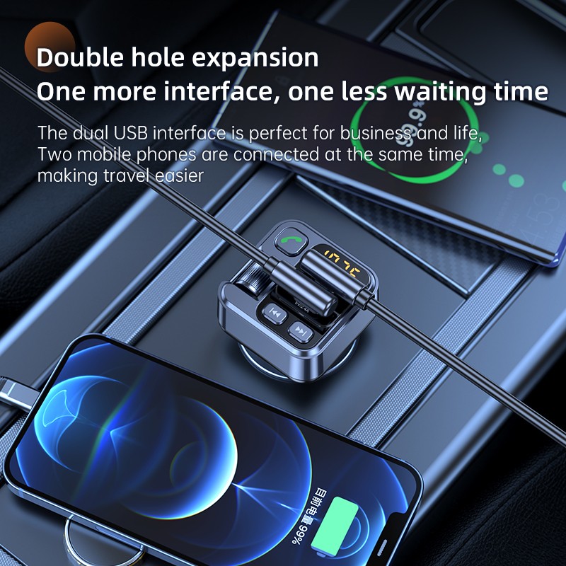 Car Wireless Bluetooth FM Transmitter MP3 Player USB Car Fast Charger Adapter