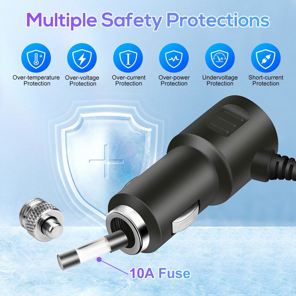 4-Way Car Cigarette Lighter Socket Splitter USB Fast Charger Power Adapter 12V