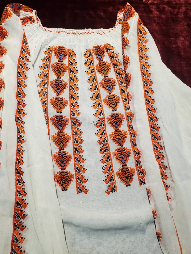 Exquisite Antique Romanian Silk Blouse