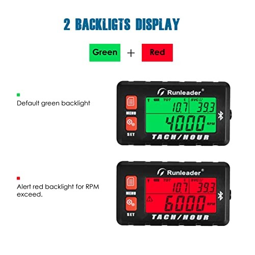 Bluetooth Shunt Tach Hour Meter, Works by Replaceable Battery and RL-HM058-BT