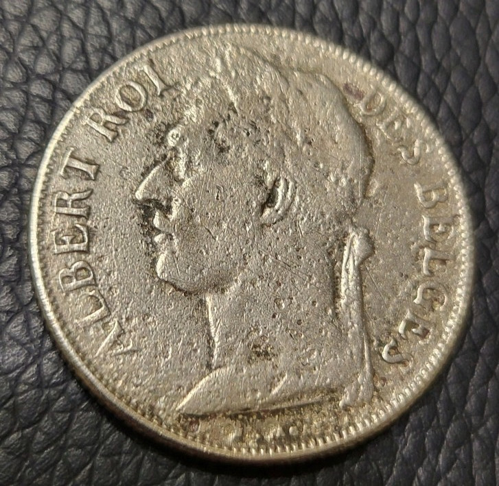 1922 Belgian Congo 1 Franc Coin