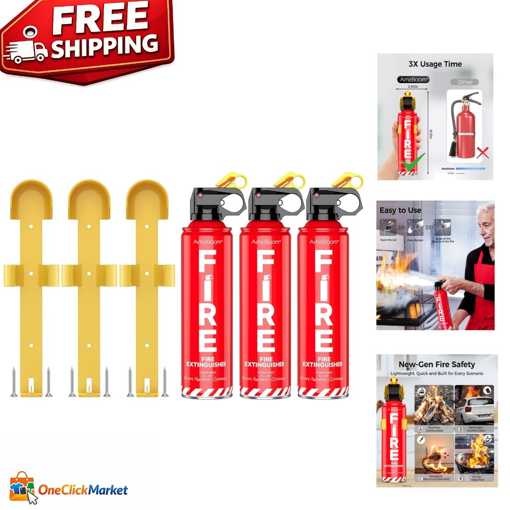 Eco-Friendly Water-Based Fire Extinguishers 3-Pack – Compact & Portable Safety