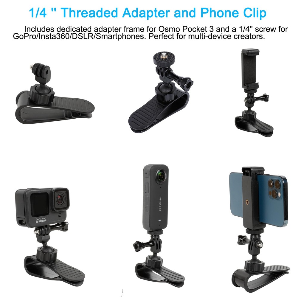 PellKing Car Visor Camera Mount for DJI Osmo Pocket 3-360° Adjustable...