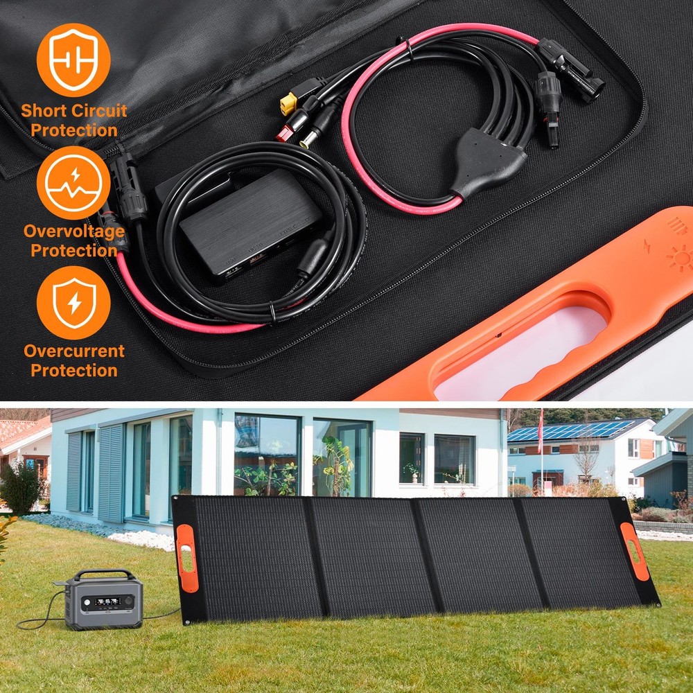 200W Portable Solar Panel 24% Efficiency Foldable Solar Panel