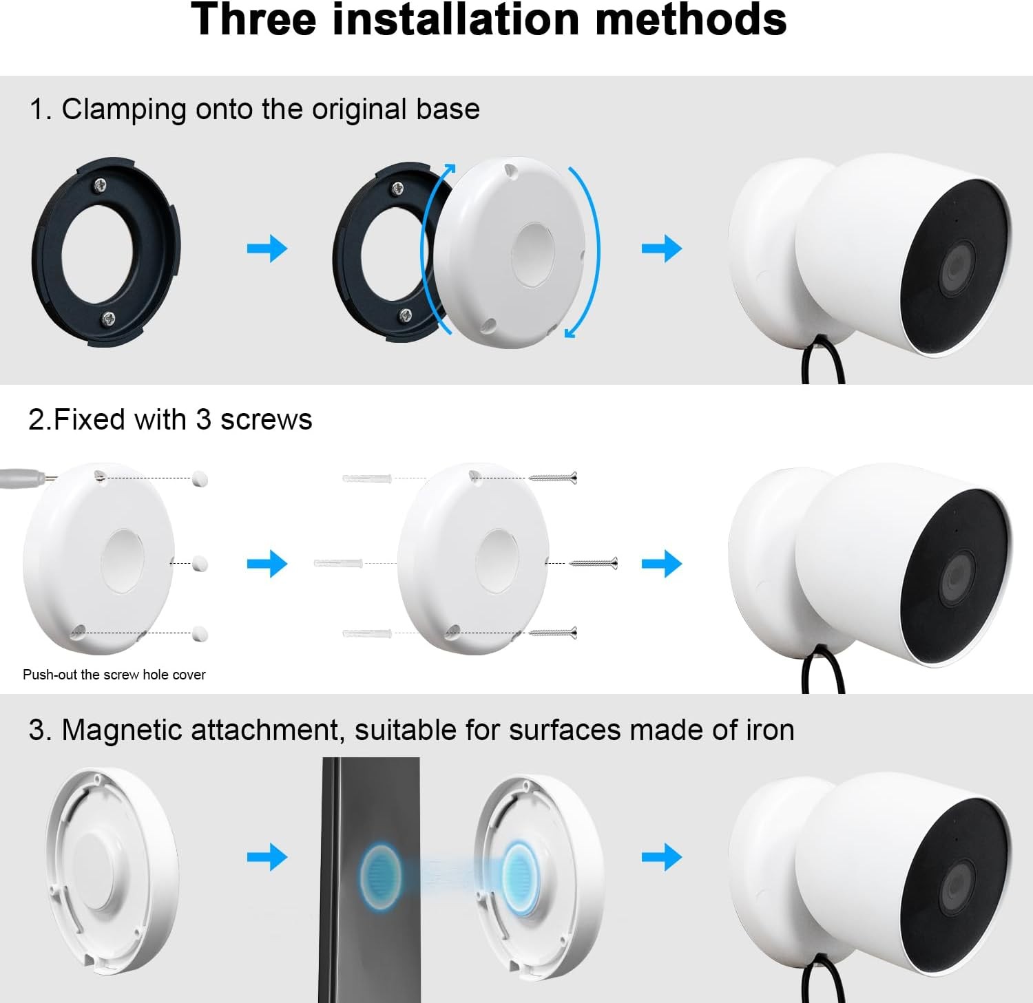 2 Pack Magnetic Wall Mounts Compatible with Google Nest Cam Outdoor or Indoor, B