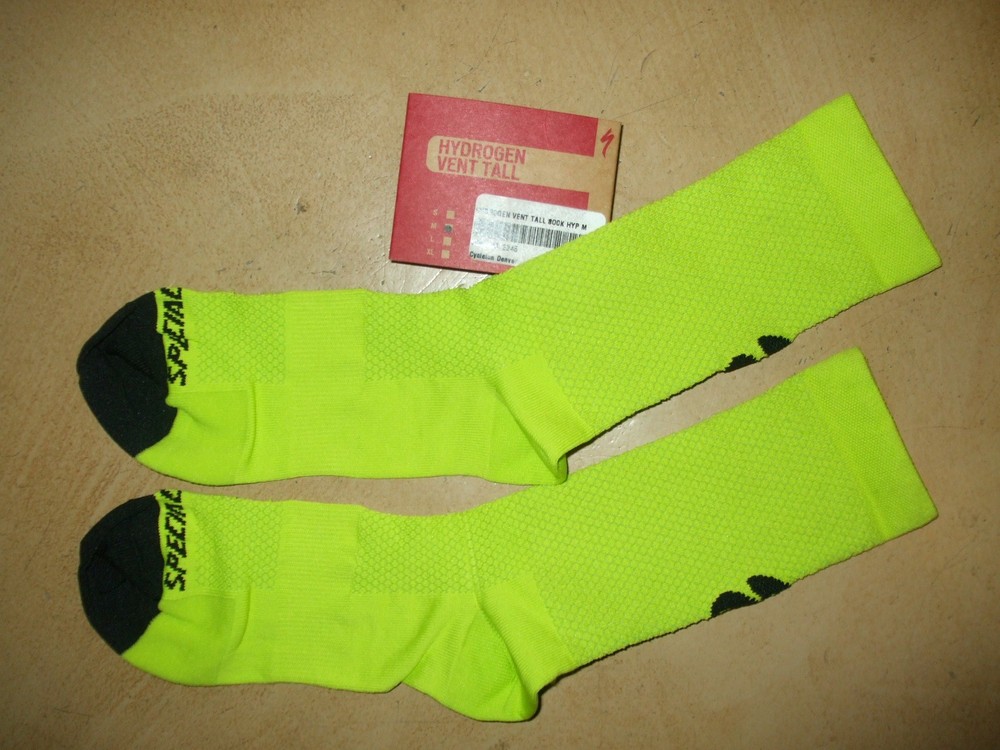 Specialized Hydrogen-Vent-Tall Socks, 6" Cuff, Hyper Green, Size M