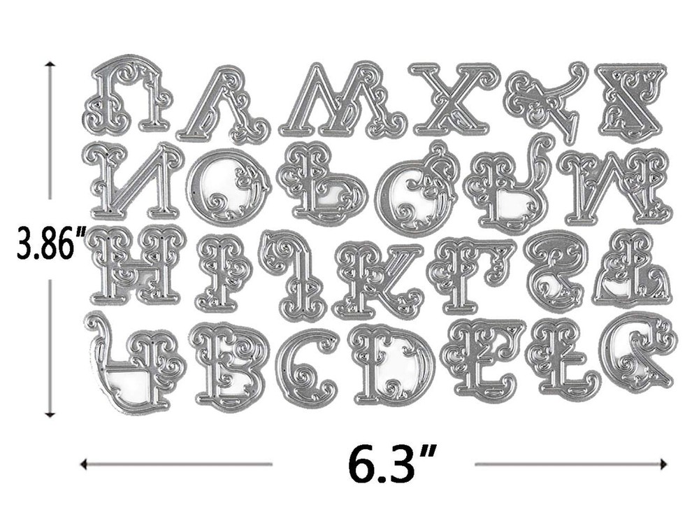 Capital Letters Pattern Metal Cutting Dies Stencil Template Molds, Embossing ...