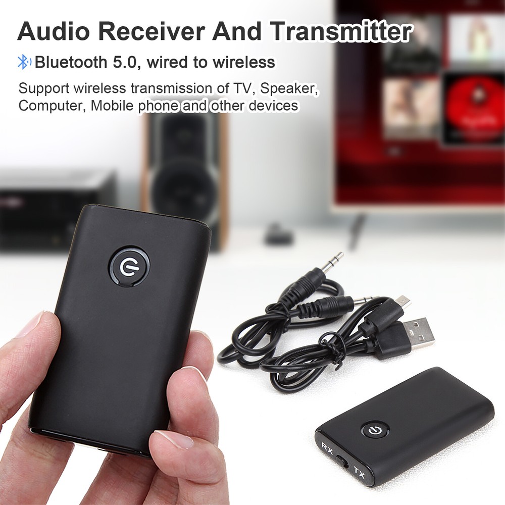 5.0 Bluetooth Transmitter Receiver Wireless 2 in 1 Audio 3.5mm Jack Aux Adapter