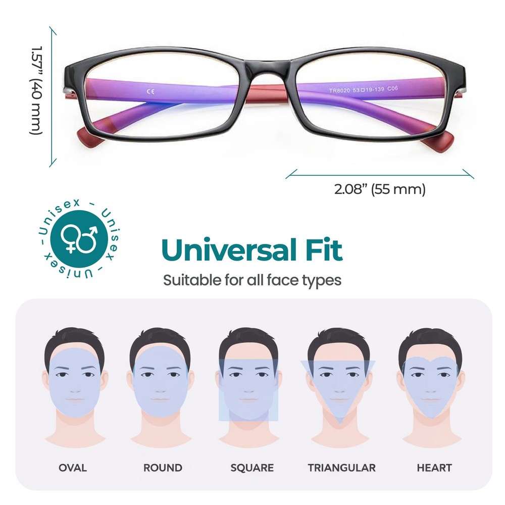 Blue Light Reading Glasses for Men and , Computer Reading Glasses 1.50 with B...