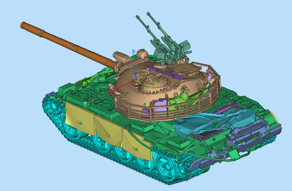 3D Printed 1/72 China's Type 59 medium tank Unpainted