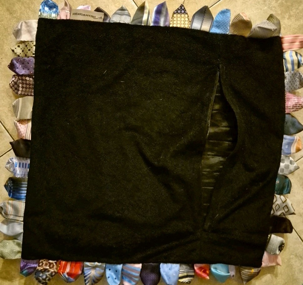 Dreamweavers Shaggy Multicolor Patchwork Silk Necktie Throw Pillow Sham 18"