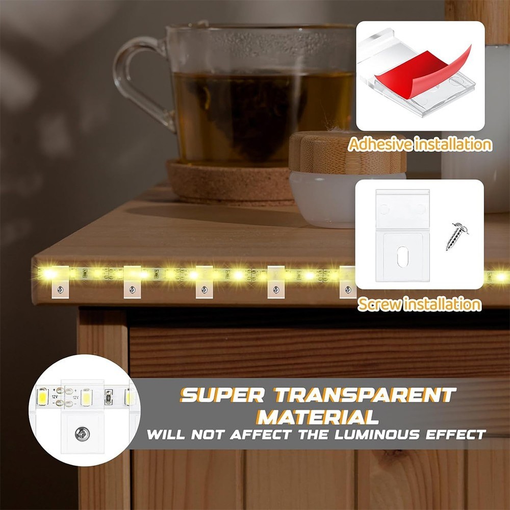 LED Strip Light Mounting Bracket Kit LED Light Strip Mounting Surfaces