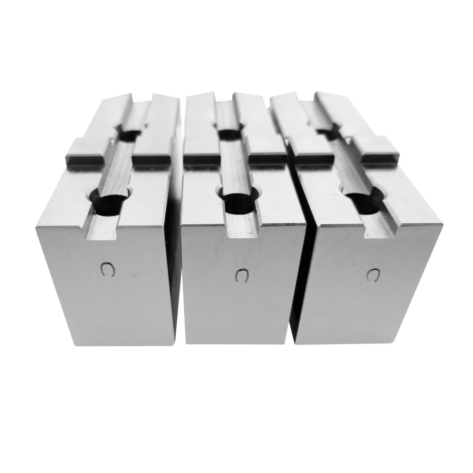 AMERICAN STANDARD ALUMINUM SOFT JAWS FOR TONGUE & GROOVE 10" CHUCK 2.0"HT (3 PC)