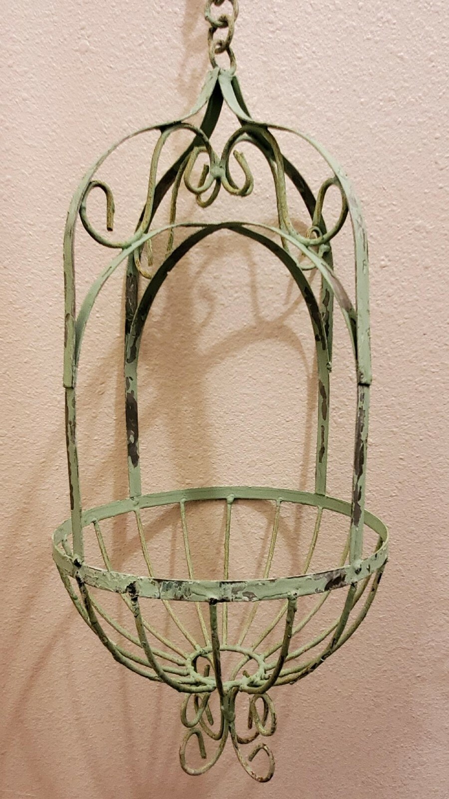 Rustic Hanging PLANTER Basket Antique Victorian Style Garden Plant Hanger