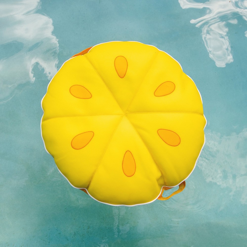 Fruit Slice Small No Inflation Needed Pool Float, Lemon Mesh, 4 feet Big