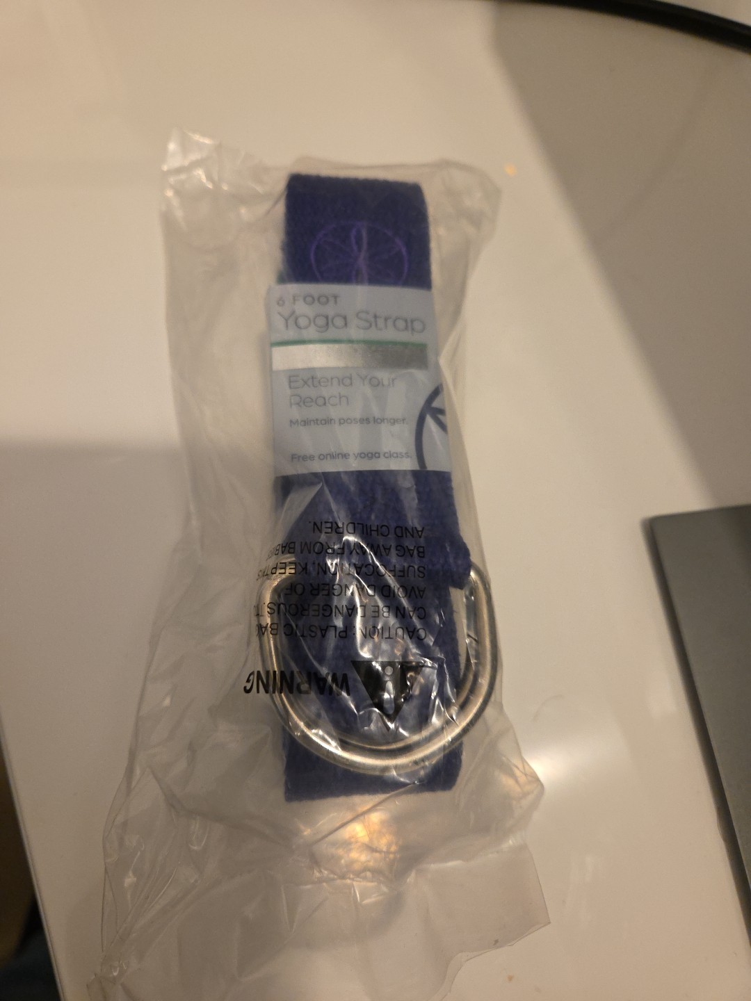 Gaiam Yoga Belt 6ft Gym Fitness Exercise Yoga Strap Purple D-Ring for Stretching