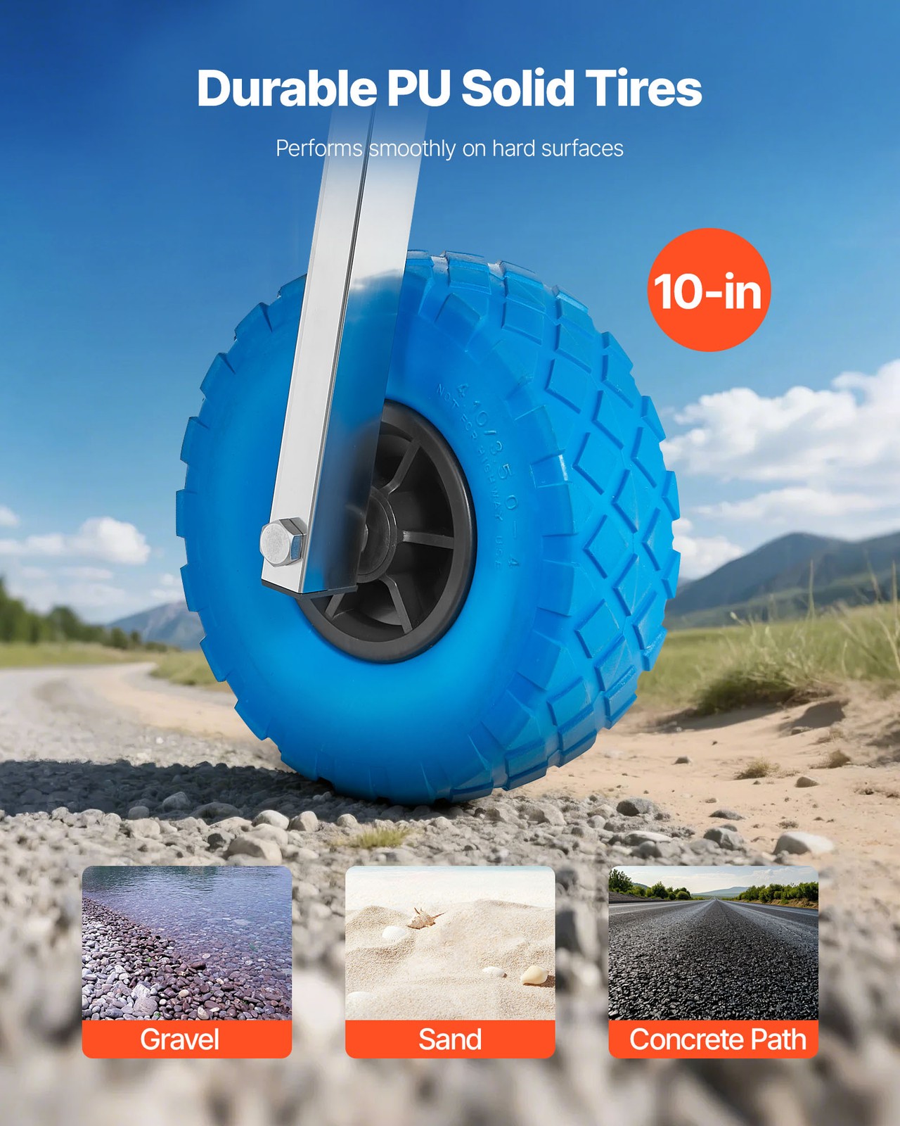 VEVOR Boat Launching Wheels 300 lbs Stainless Steel Transom Wheel