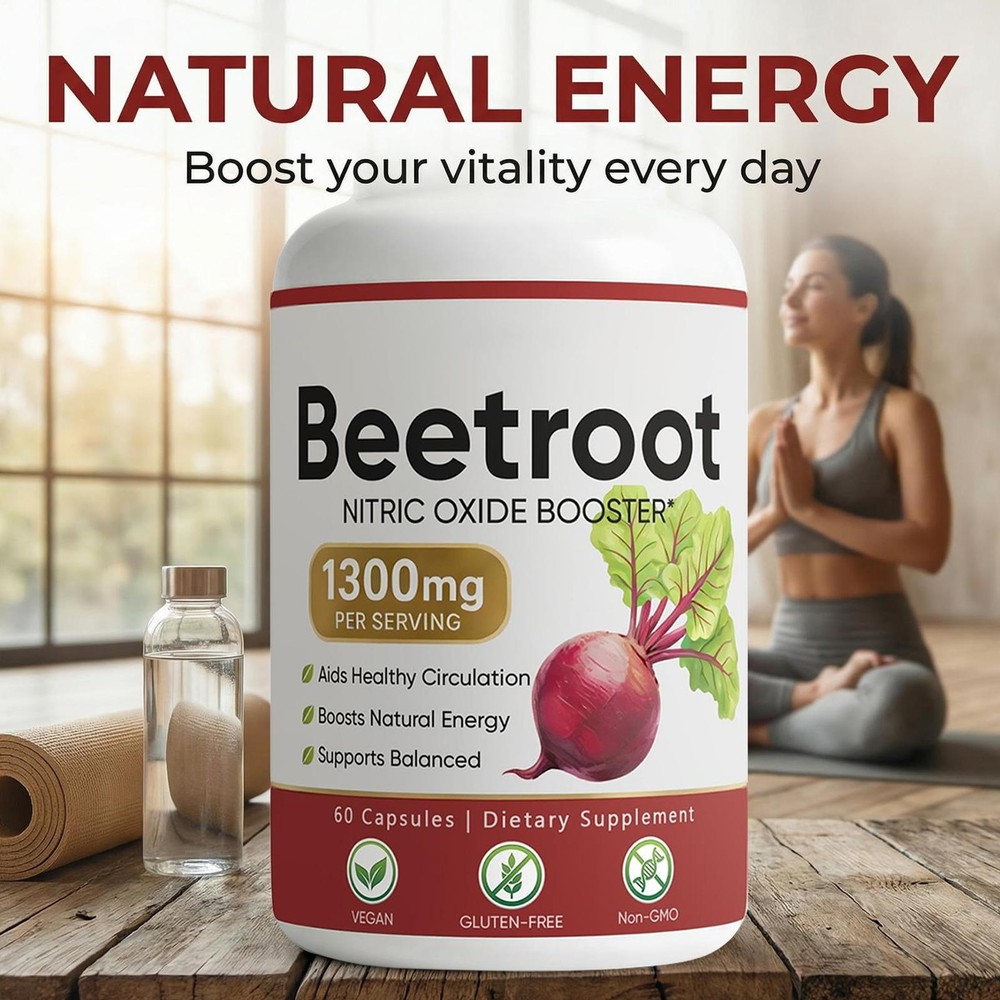 Lemeli Beetroot - 1300mg, Lemeli Beet Root Supplement 60 Capsules