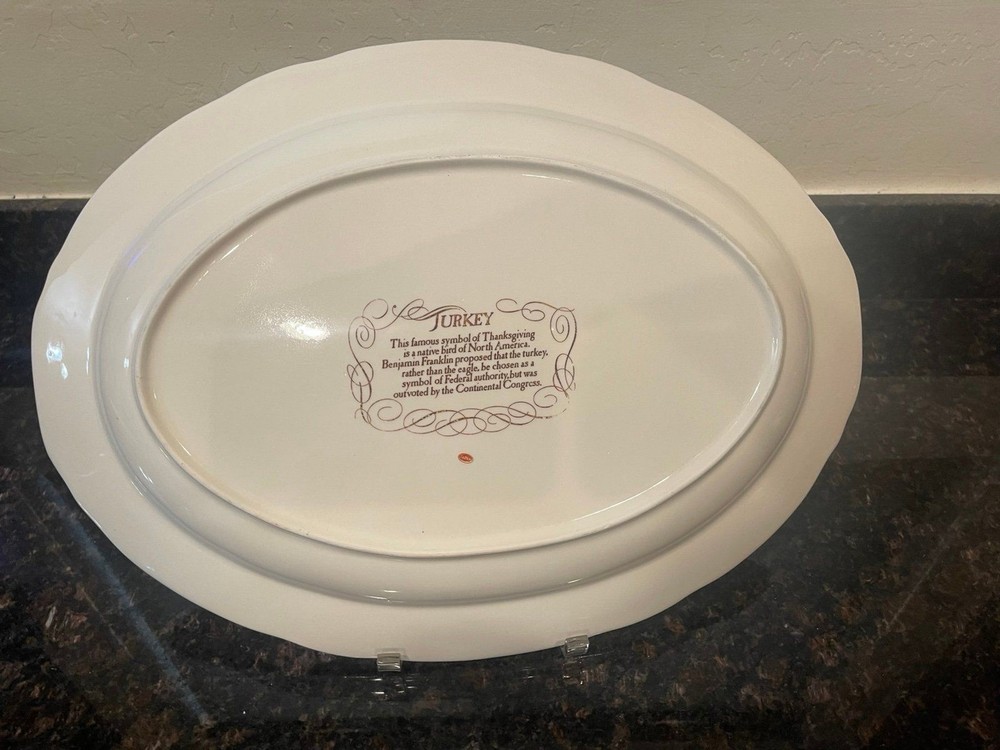 Vintage Benjamin Franklin huge oval turkey platter