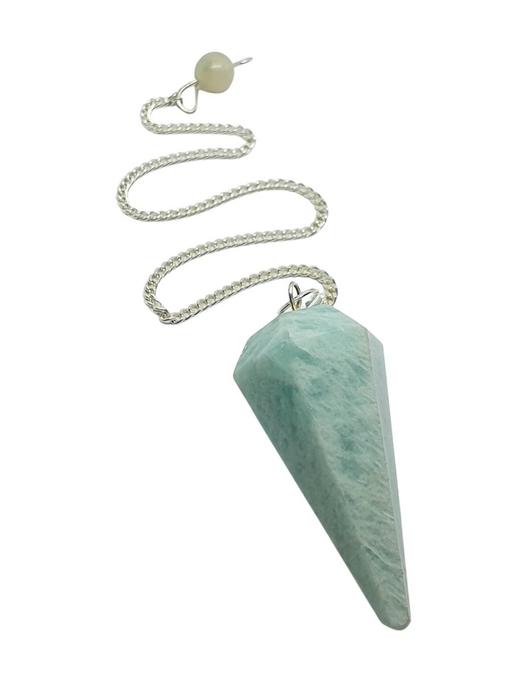 Amazonite Gemstone Point Pendulum Dowsing Crystal Dowser Reiki Chakra Healing