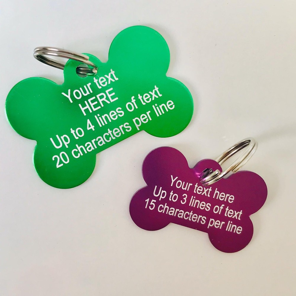 Dog Pet ID Tags Personalized Name Bone Shape Tag Custom Engraved