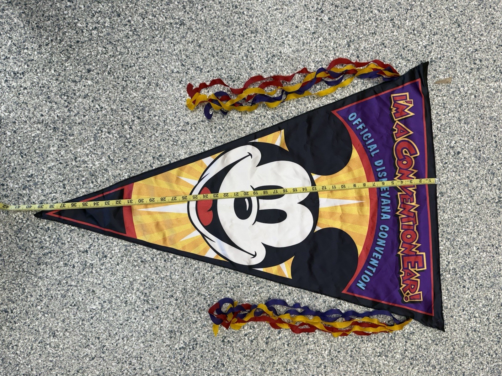 Disneyana Convention 90’s Large Flag Pennant Banner Prop 27”x 39” Conventionear