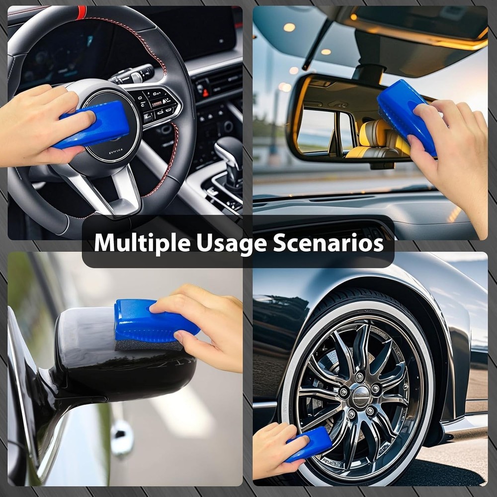 2 Pack Tire Shine Applicator Pads, Reusable Tire Dressing Applicator Sponge, ...