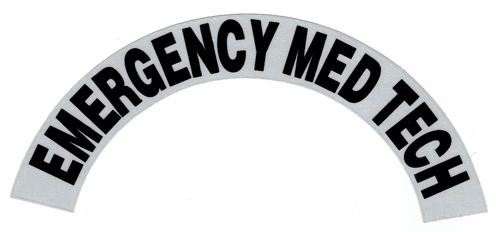 EMERGENCY MED TECH - Highly Reflective FIRE HELMET CRESCENT DECALS - A PAIR