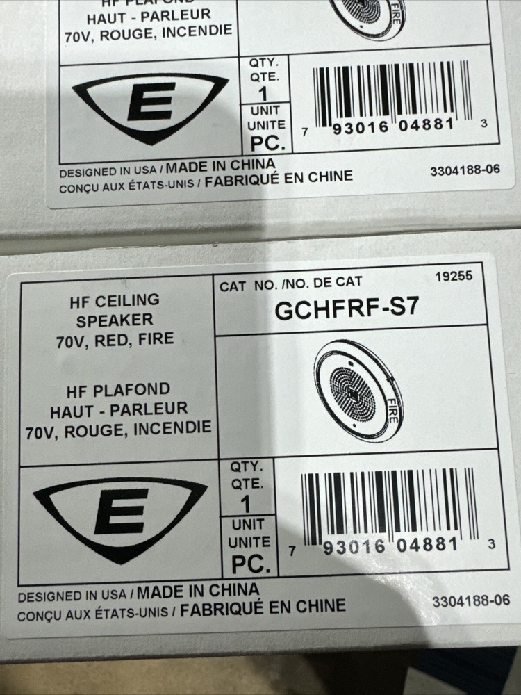 Edwards EST GCHFRF-S7 Ceiling Mount Fire Alarm Speaker Red
