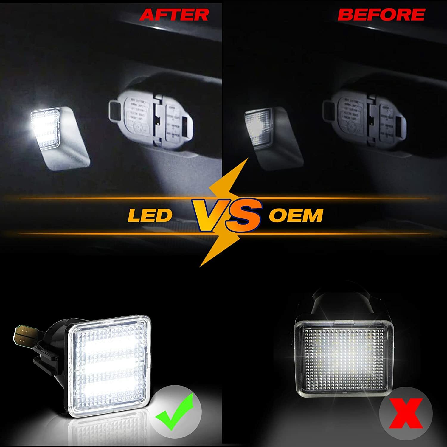 2-Pieces LED License Plate Lights For 2016-2023 Toyota Tacoma & 2014-2021 Tundra