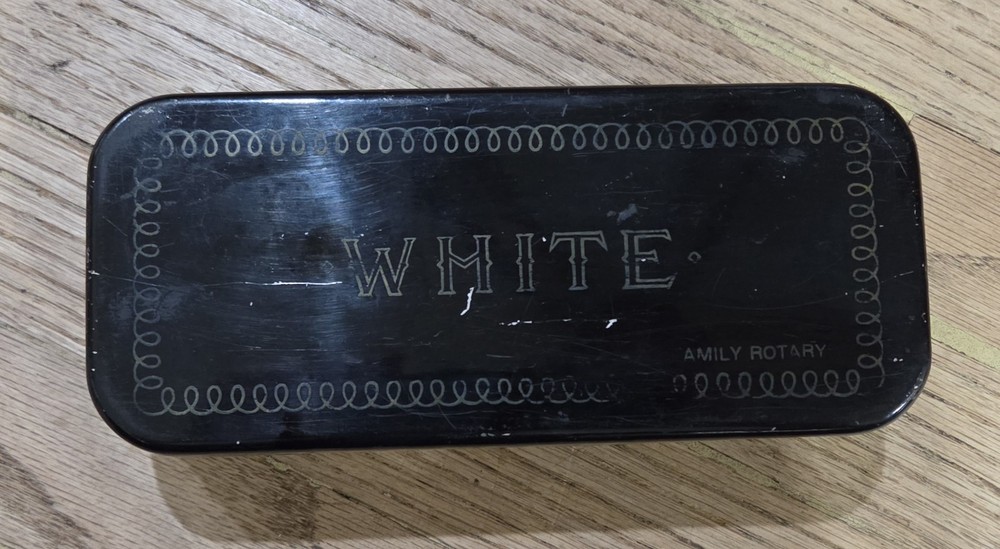 White Sewing Machine Attachments And Case