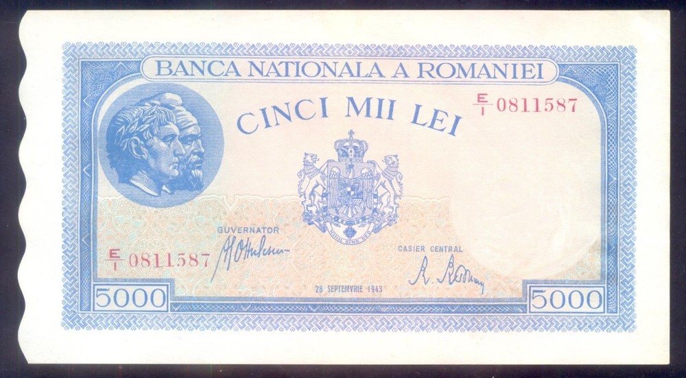ROMANIA  5000  Lei  1943  P55