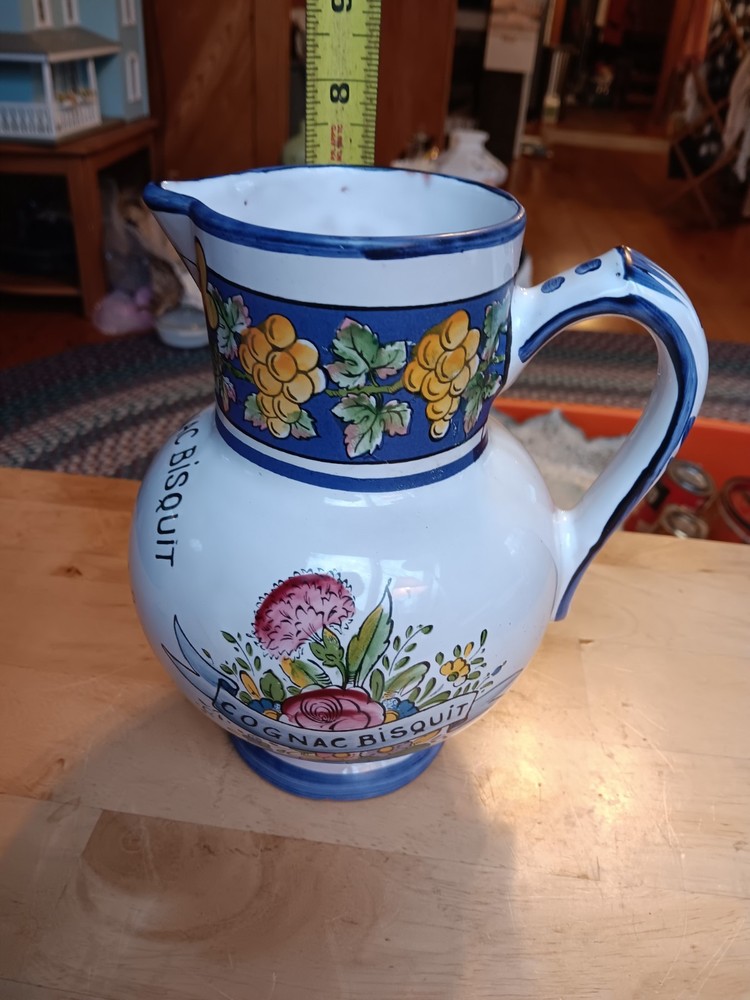 COGNAC BISQUIT EARTHENWARE FRENCH PITCHER. 1141