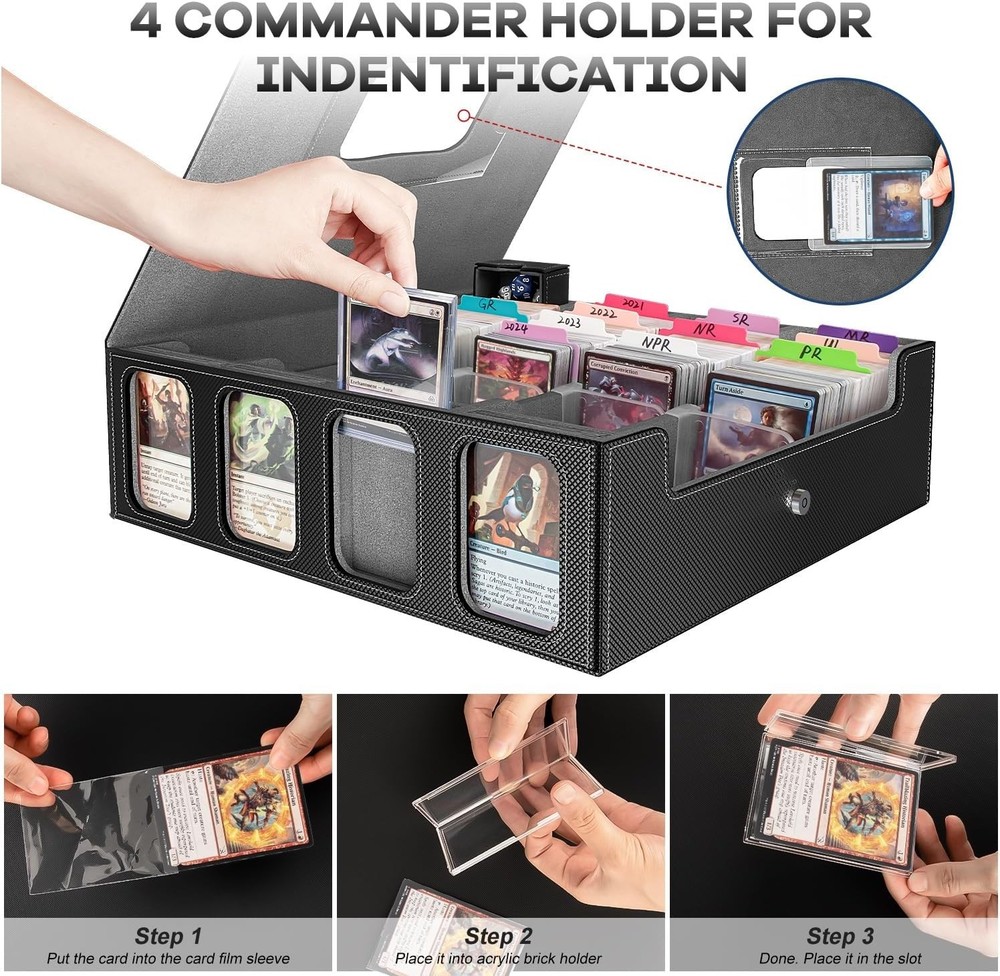 3200+ Trading Card Storage Box with Commander Display