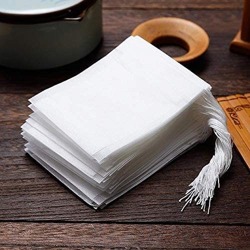 400pcs Biodegradable Drawstring Tea Bags for Loose Leaf, Corn Fiber Filter
