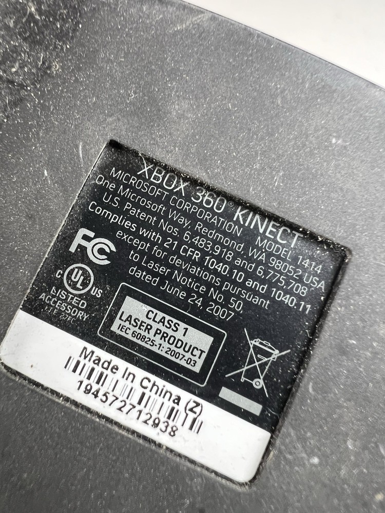 Official Microsoft Xbox 360 Black Kinect Sensor Bar Model 1414 - TESTED