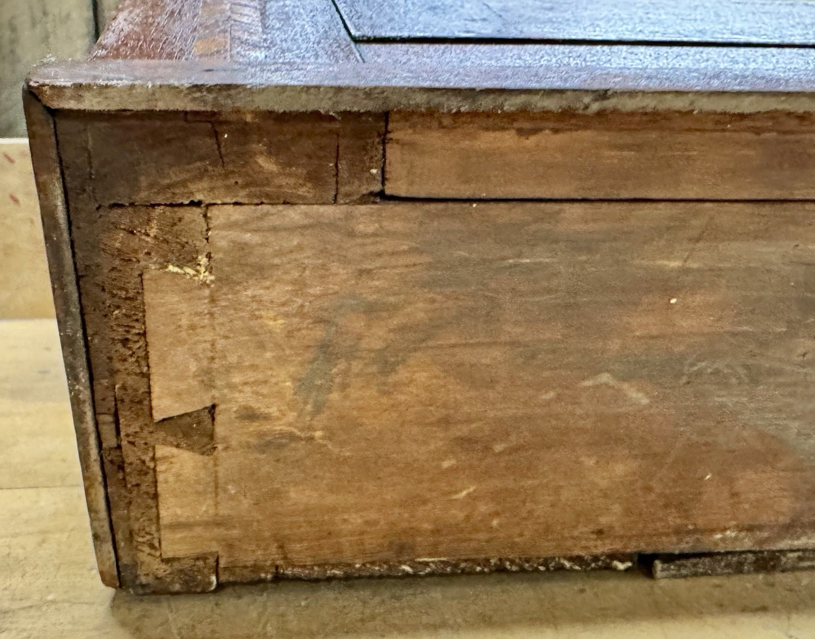 Antique Victorian Medicine Cabinet w/ Inlay Wood Wall Cabinet Original Mirror