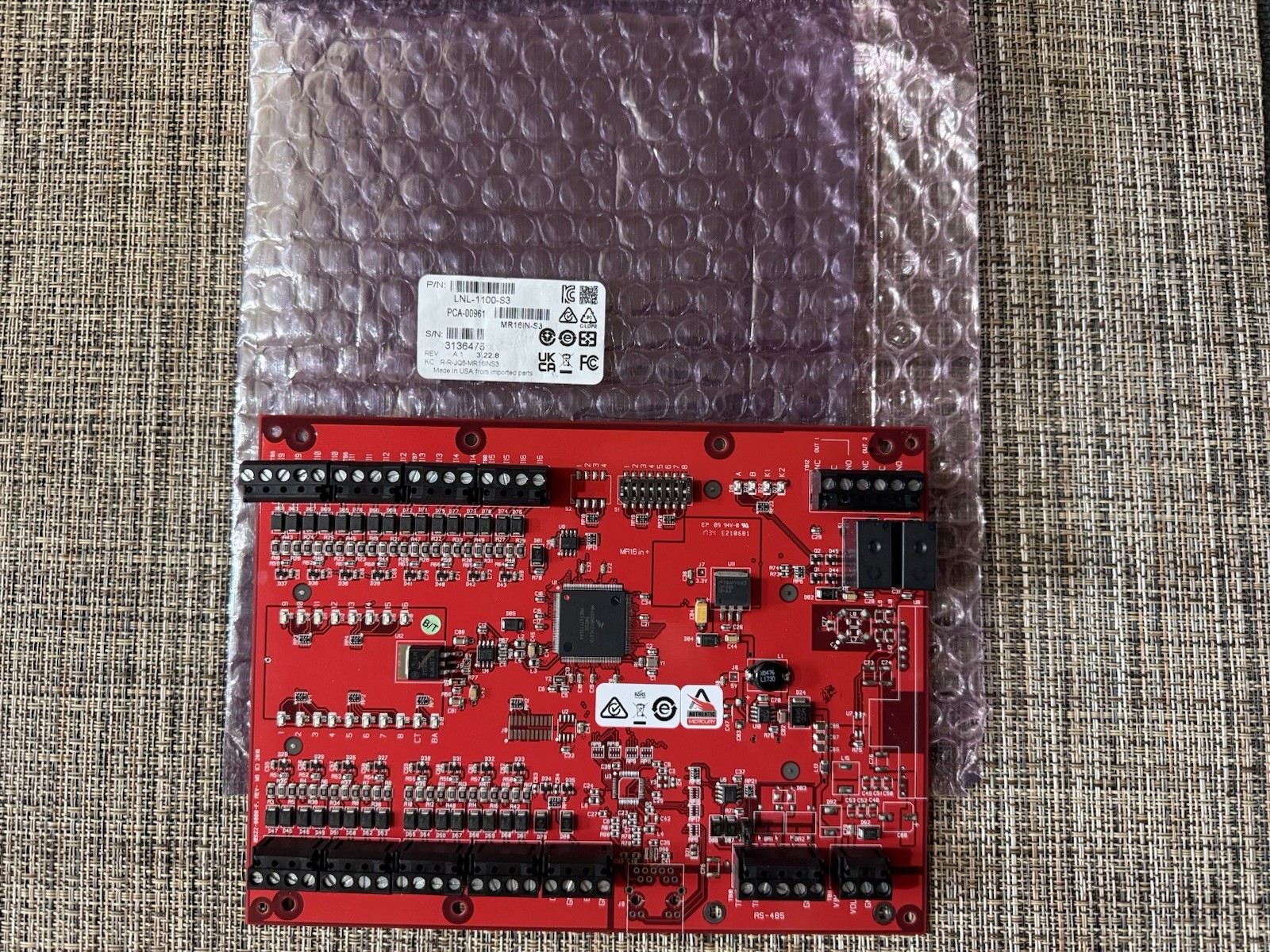 Lenel LNL-1100-S3 Security Alarm Input Control Module Board