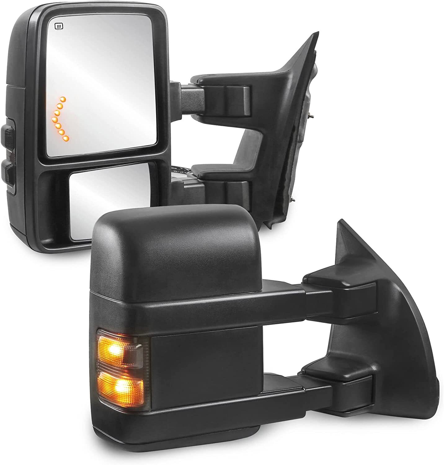 For 99-07 Ford F250 350 450 F550 Super Duty Power Heated LED Signal Tow Mirrors