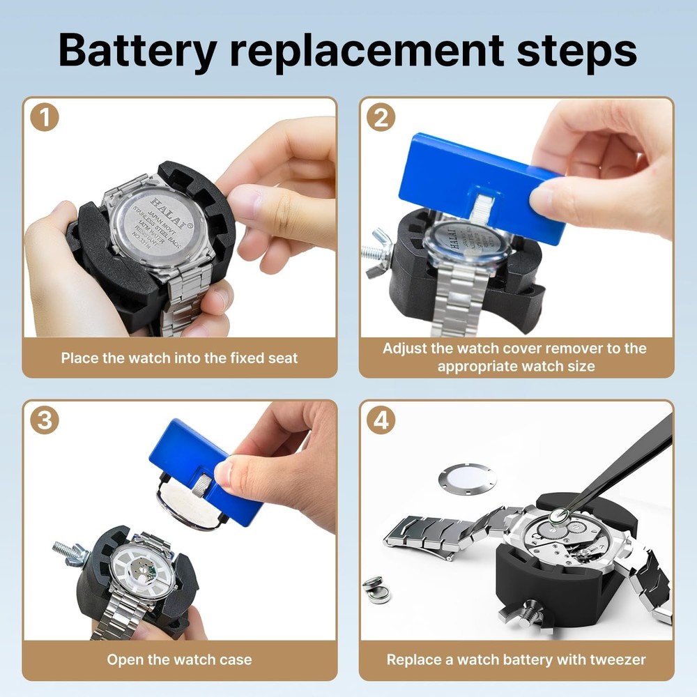 Watch Battery Replacement Tool Kit: EasyTime Professional Small, Blue