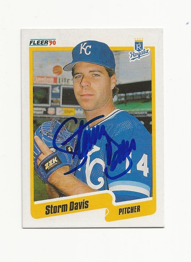 STORM    DAVIS     ROYALS      AUTOGRAPHED    CARD